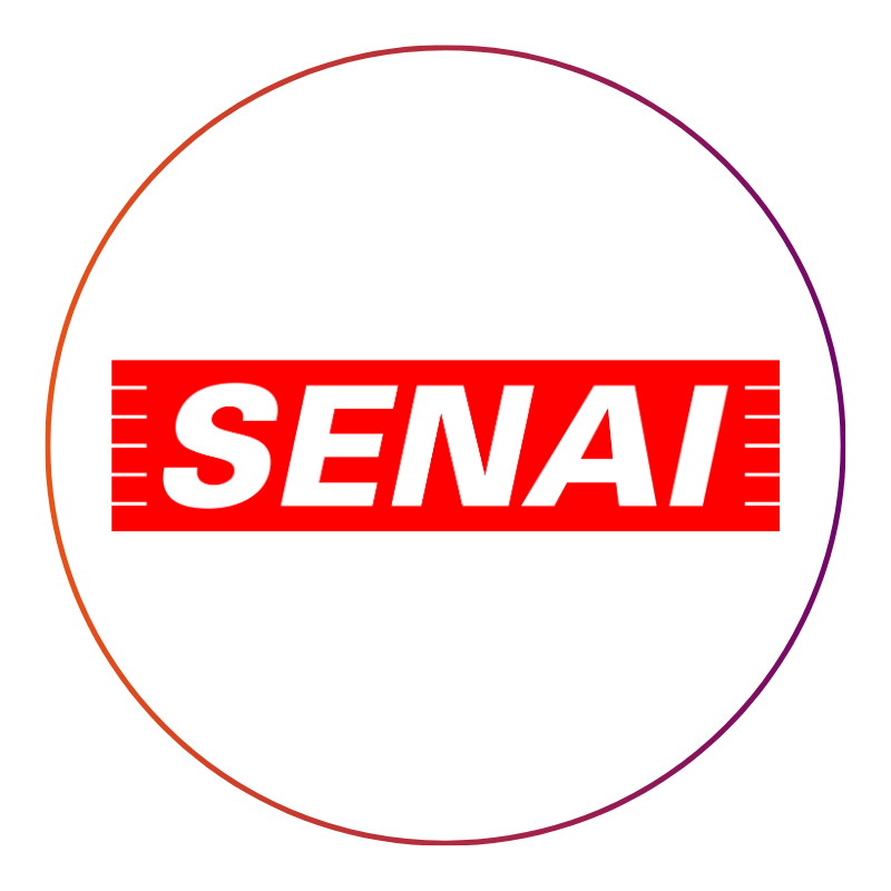 Logo do SENAI, referência em ensino técnico gratuito.