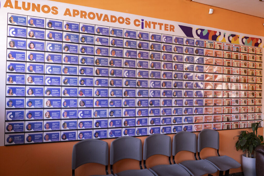 Mural de alunos aprovados no Cintter